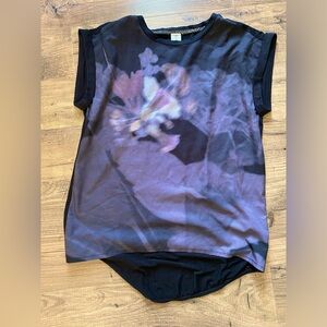 Tristan XS short sleeves abstract black printed top